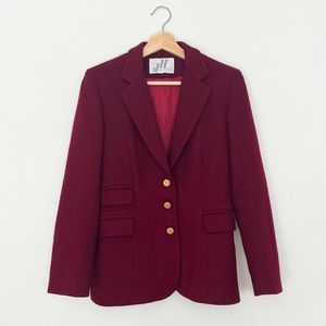 JH Collectibles / Vintage Burgundy Blazer with Gold Buttons